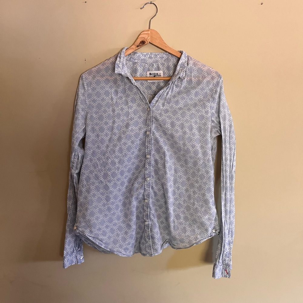 Holding Horses Geometric Blue Top